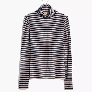 Madewell Striped Ribbed Turtleneck Size Small